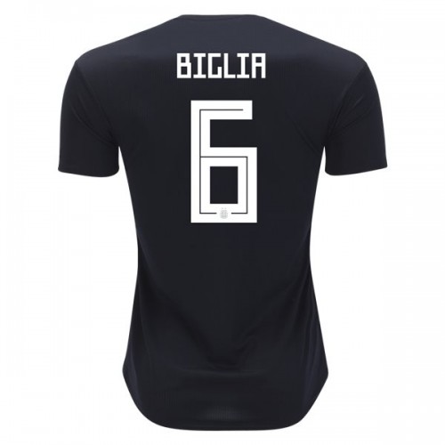 Camisolas de Futebol Argentina Biglia 6 Equipamento Alternativa Copa do Mundo 2018 Manga Curta Camisolas de Futebol Argentina Biglia 6 Equipamento Alternativa Copa do Mundo 2018 Manga Curta